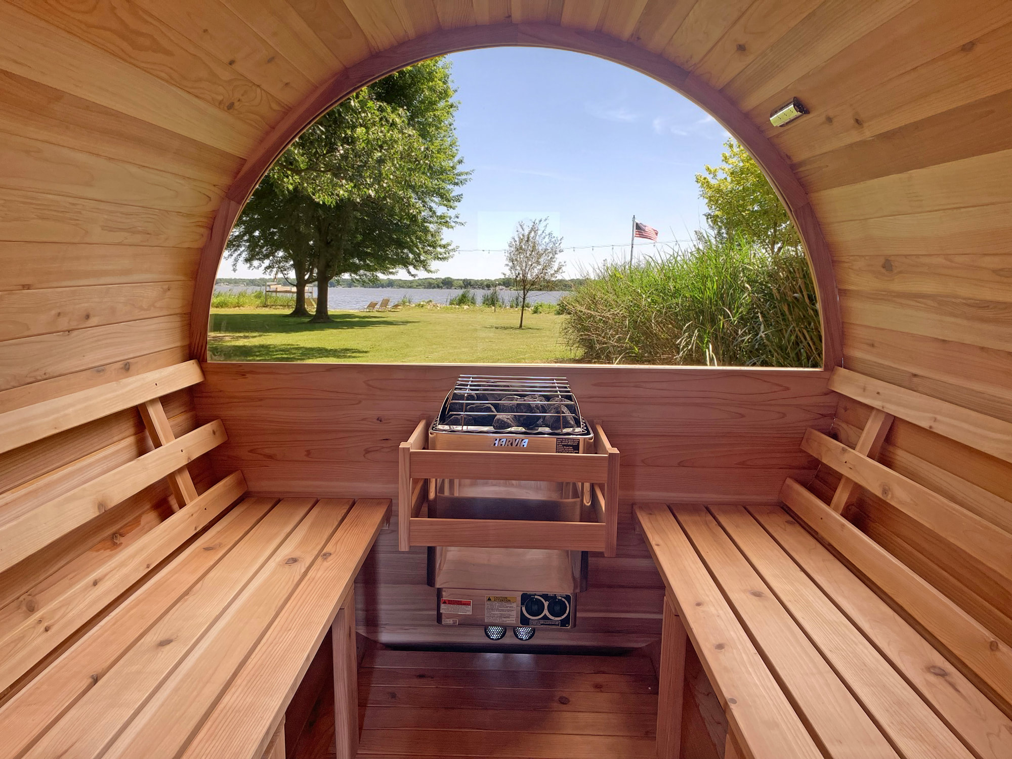 The Hideaway on Grass Lake sauna and lakeview, Spring Grove IL